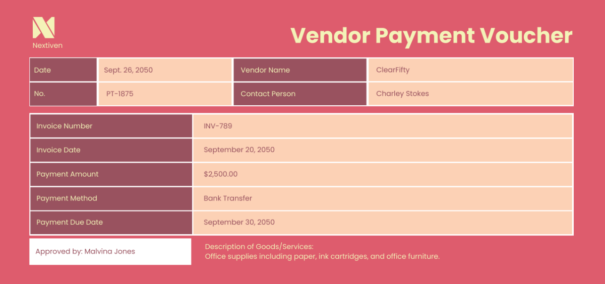 Free Vendor Payment Voucher Template