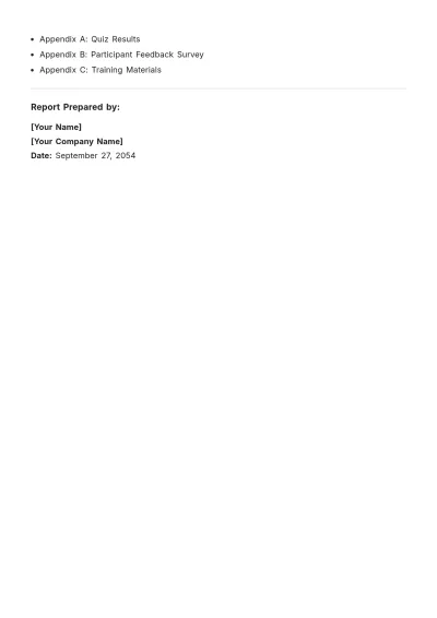 Free Safety Training Report Template to Edit Online