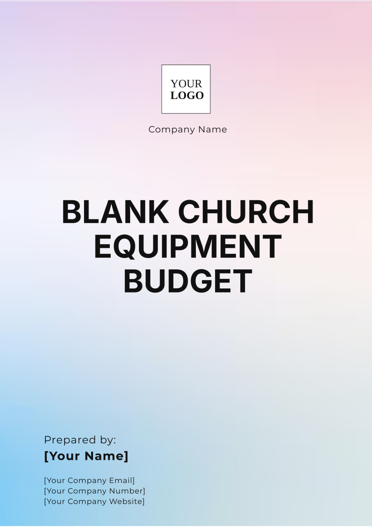 Blank Church Equipment Budget Template - Edit Online & Download