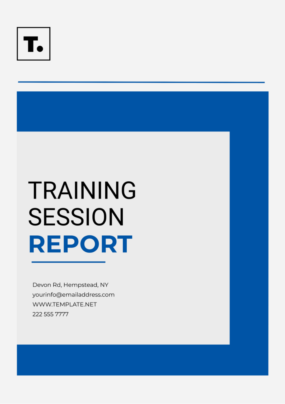 Training Session Report Template