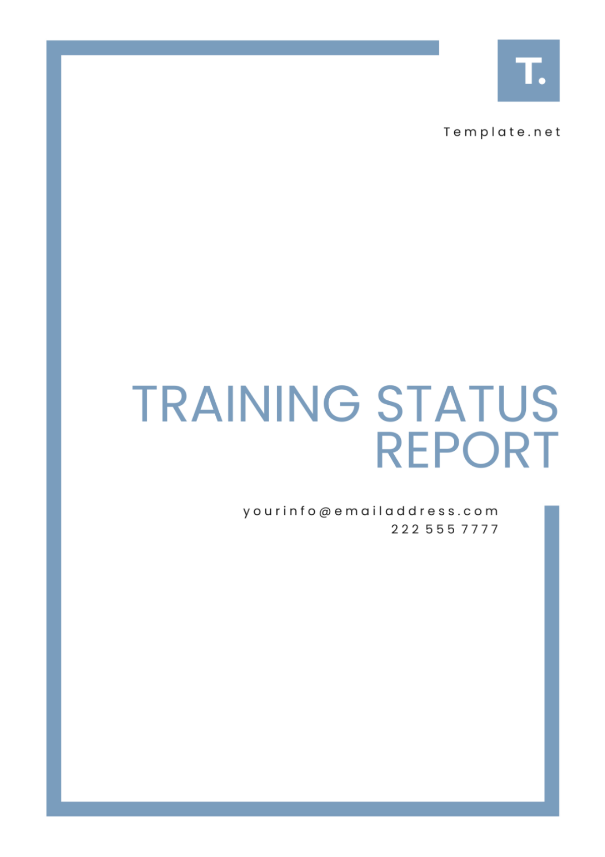 Training Status Report Template