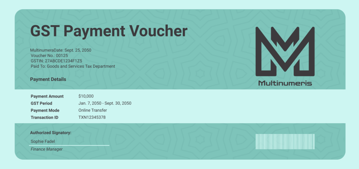 GST Payment Voucher Template