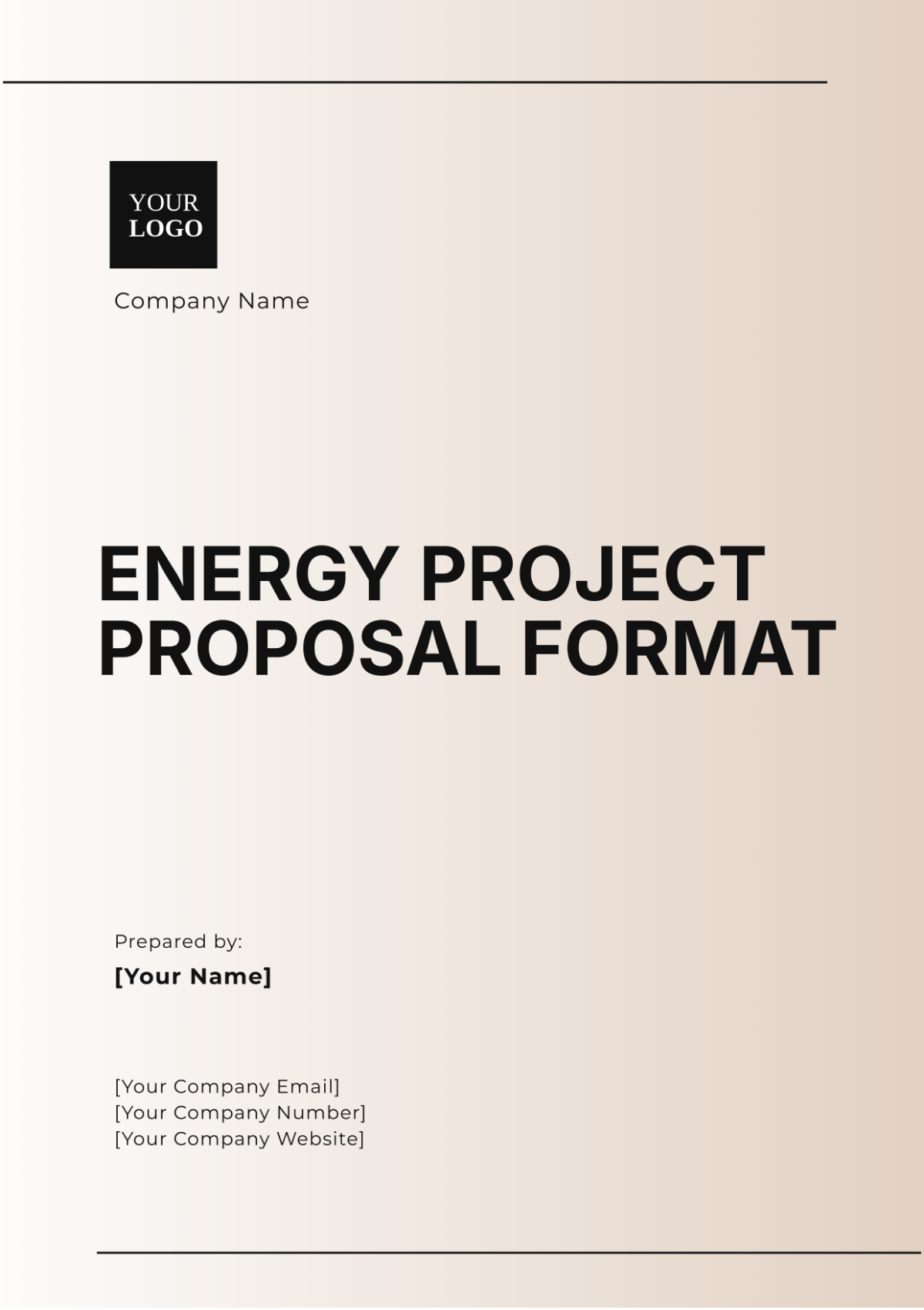 Energy Project Proposal Format Template