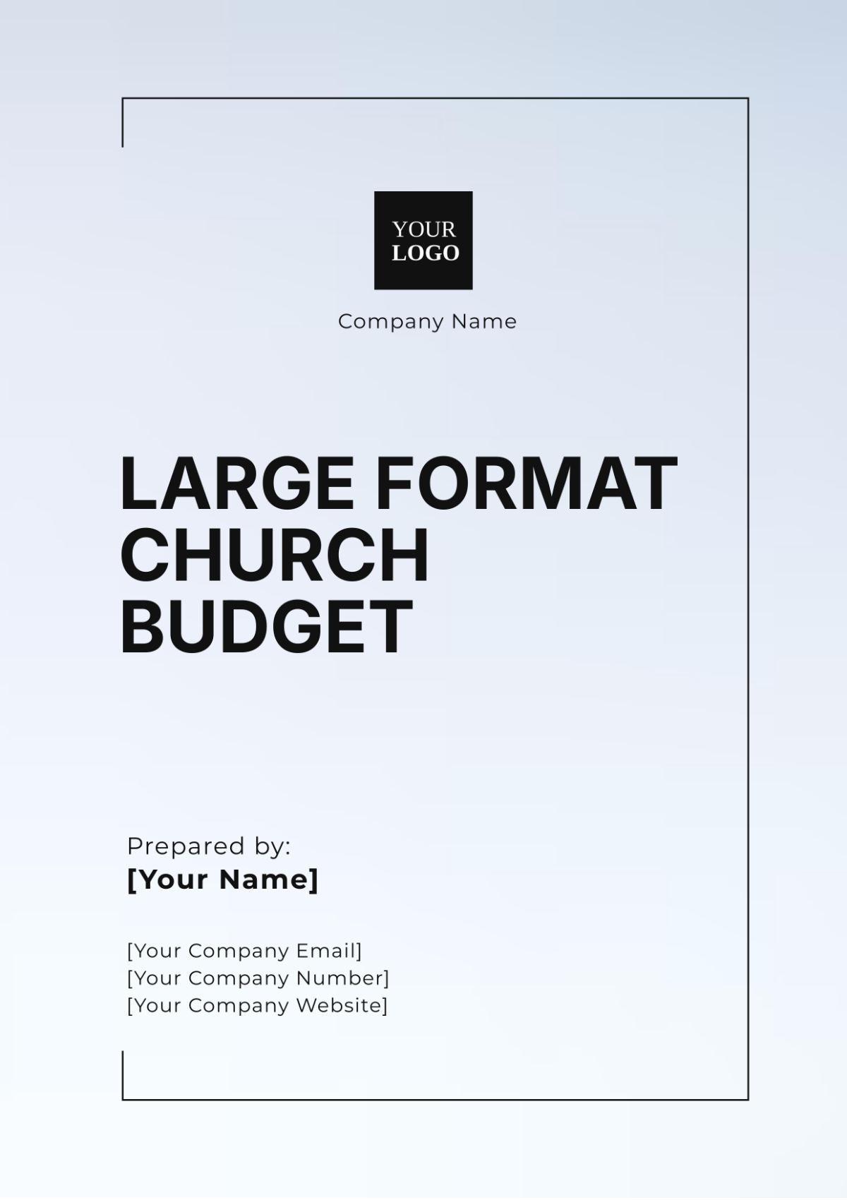 Large Format Church Budget Template