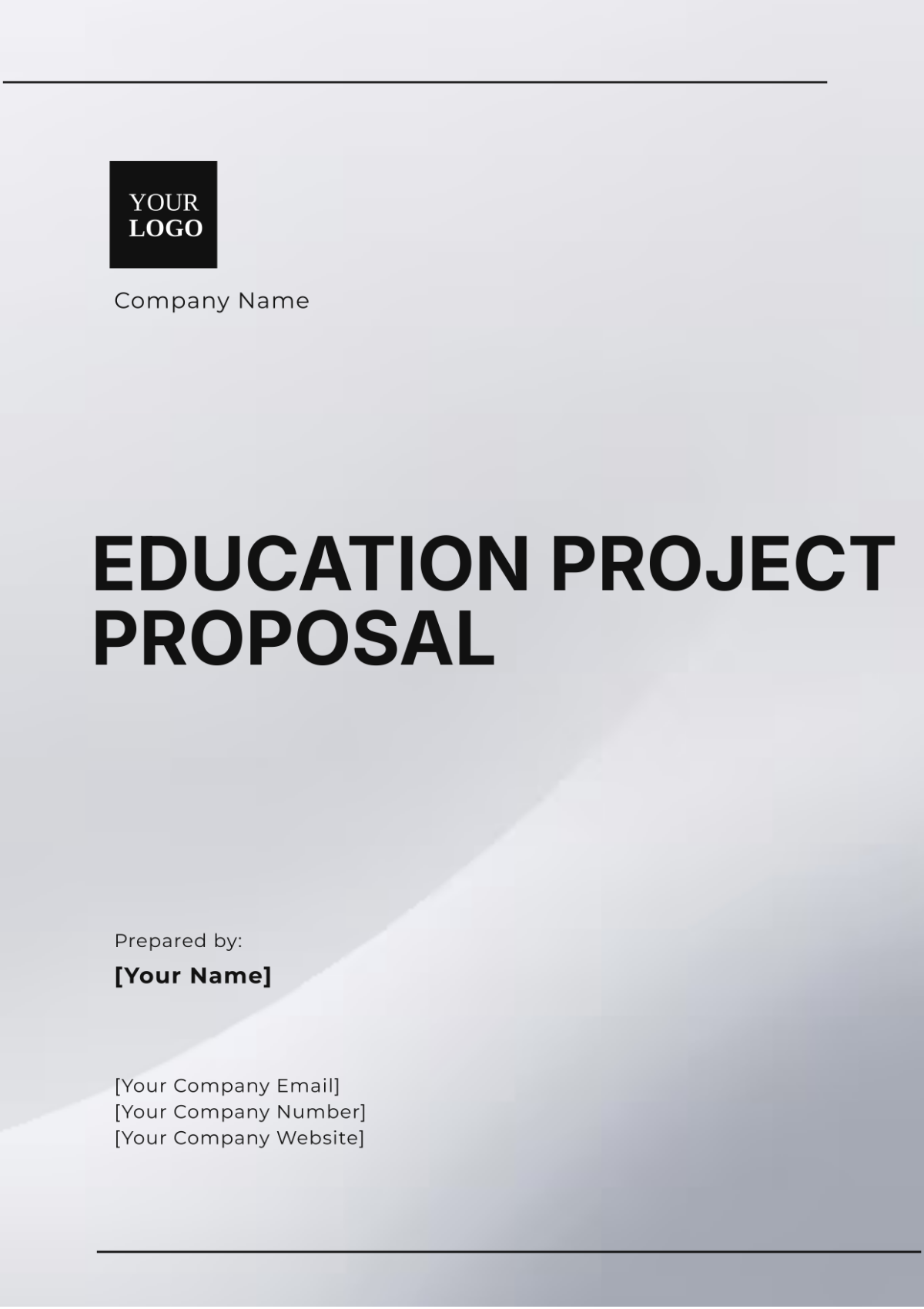 Education Project Proposal  Printable Template