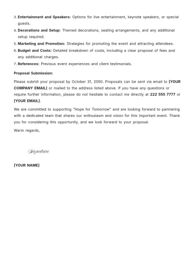 Free Event Proposal Request Letter Template to Edit Online