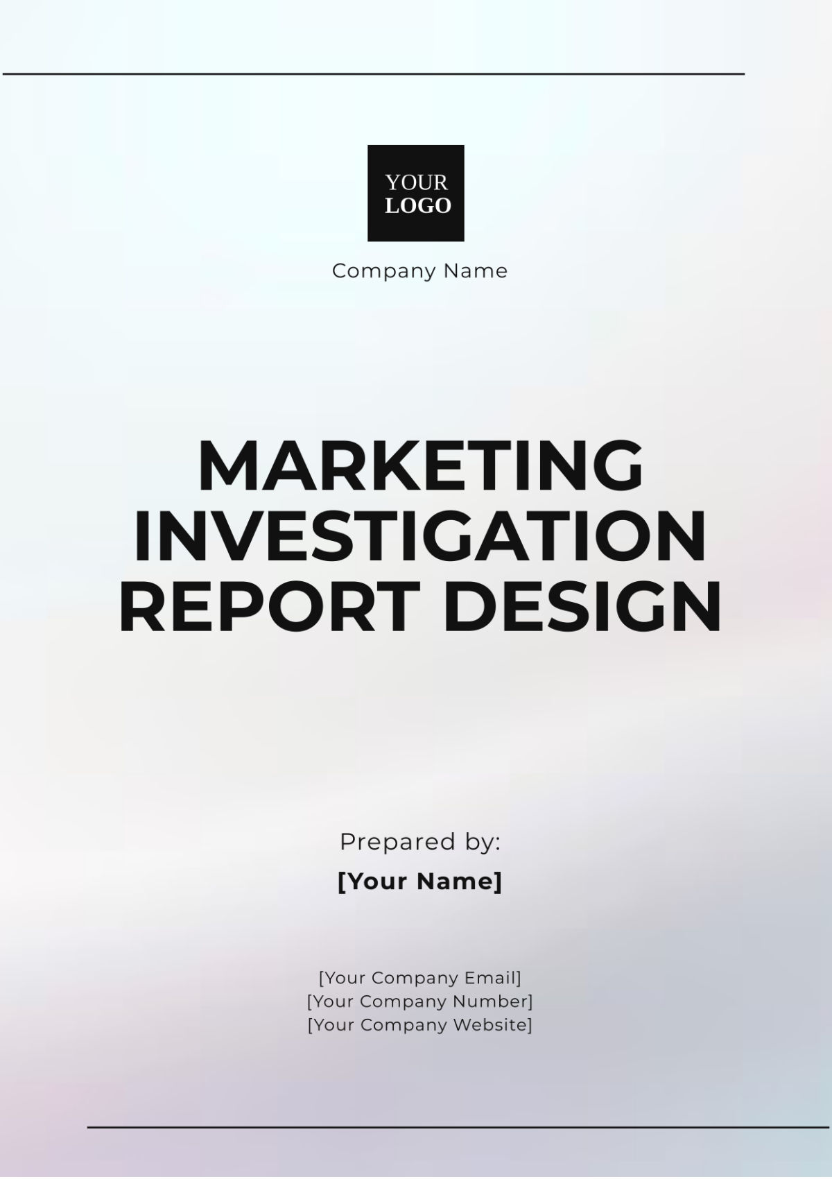 Marketing Investigation Report Design Template - Edit Online & Download