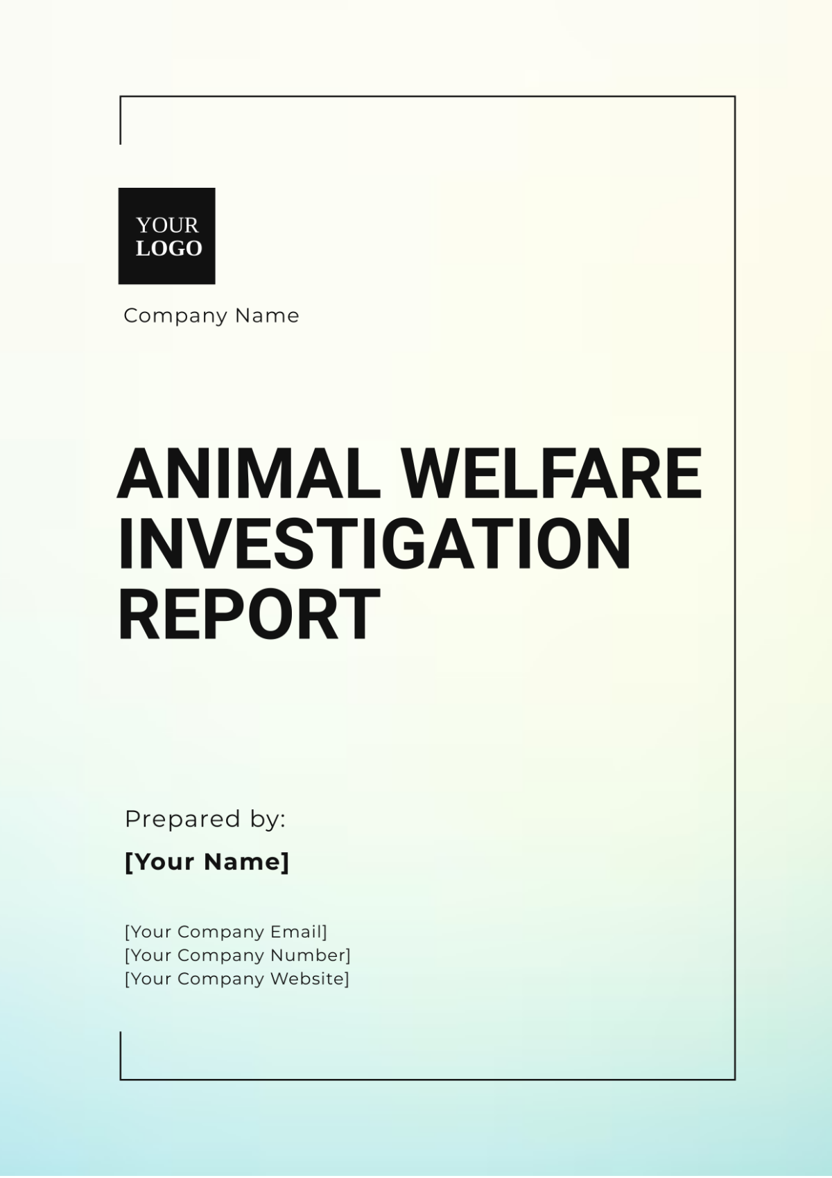 Animal Welfare Investigation Report Template - Edit Online & Download