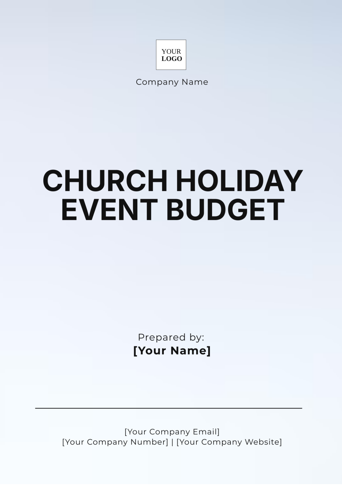 Church Holiday Event Budget Template