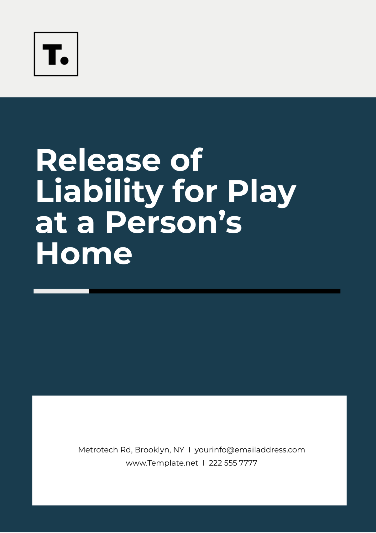 Release of Liability for Play at a Person’s Home Template