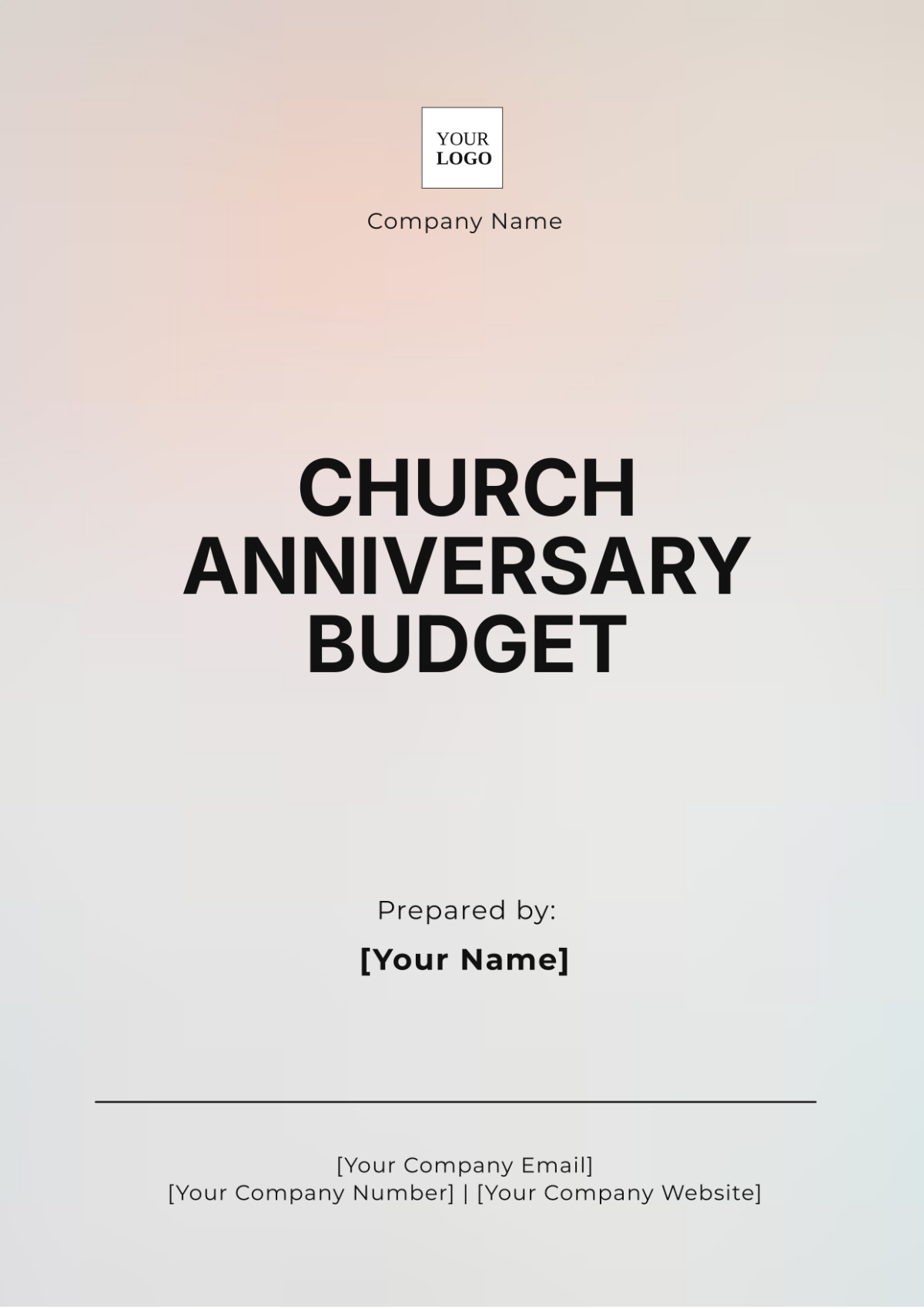 Church Anniversary Budget Template