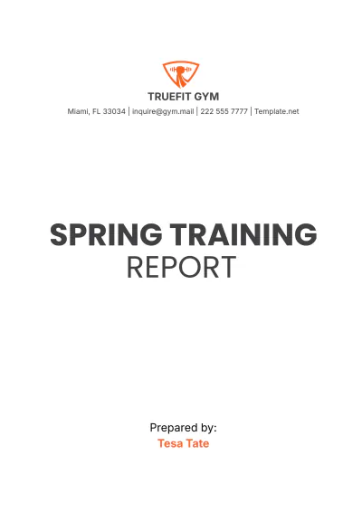 Free Spring Training Report Template to Edit Online