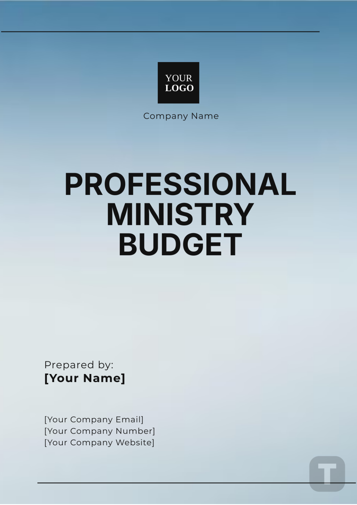 Professional Ministry Budget Template