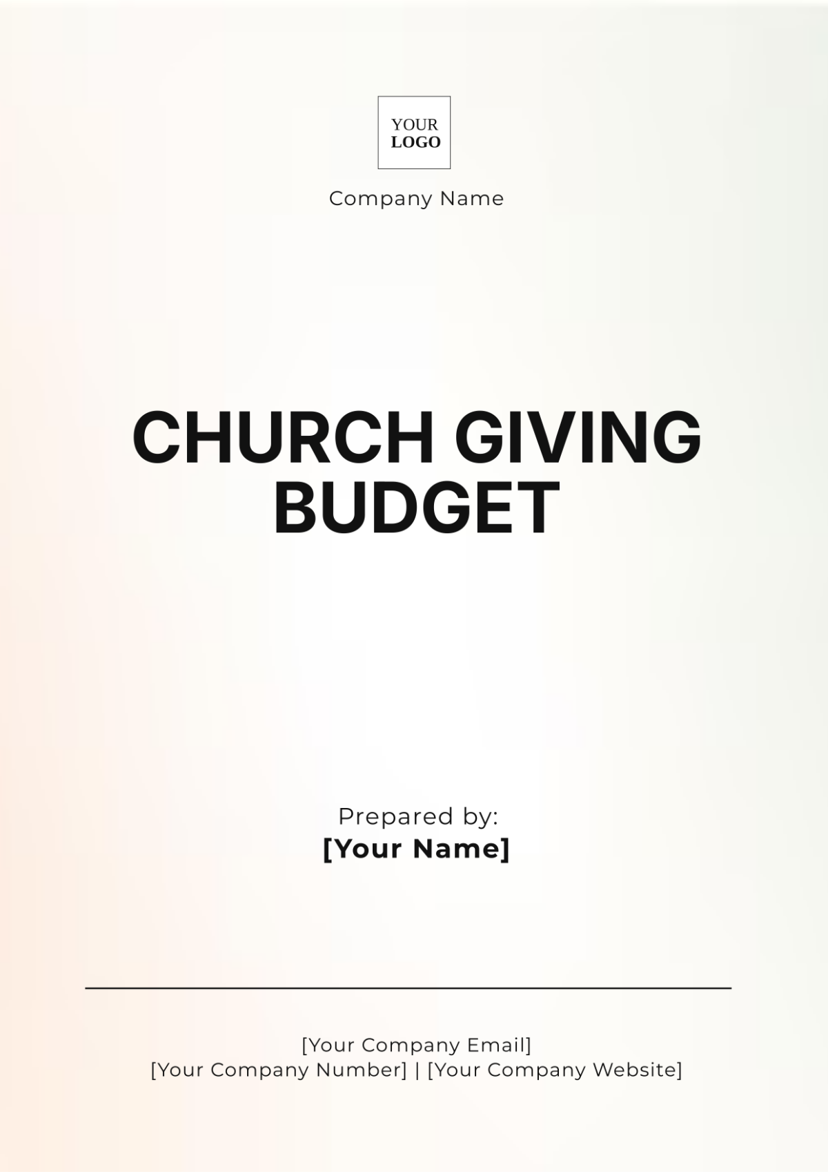 Church Giving Budget Template