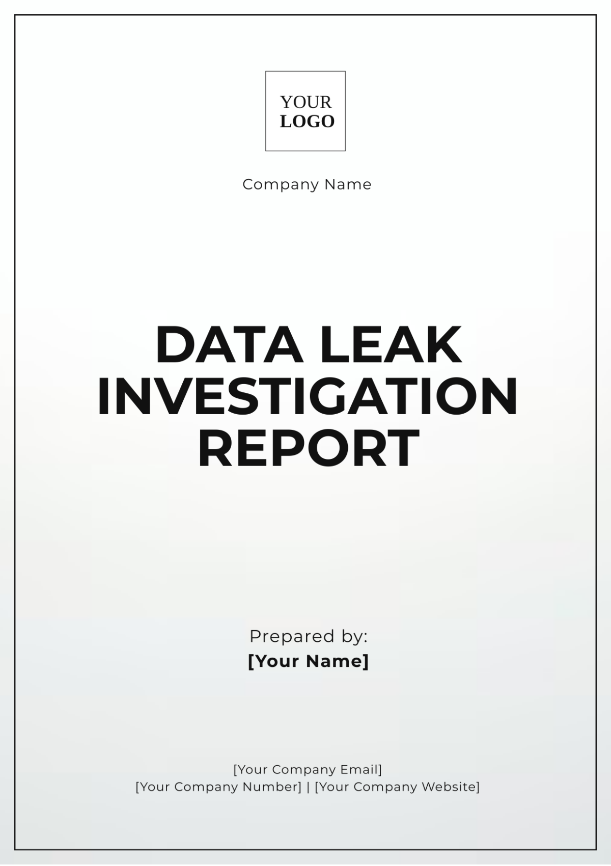 Data Leak Investigation Report Template - Edit Online & Download