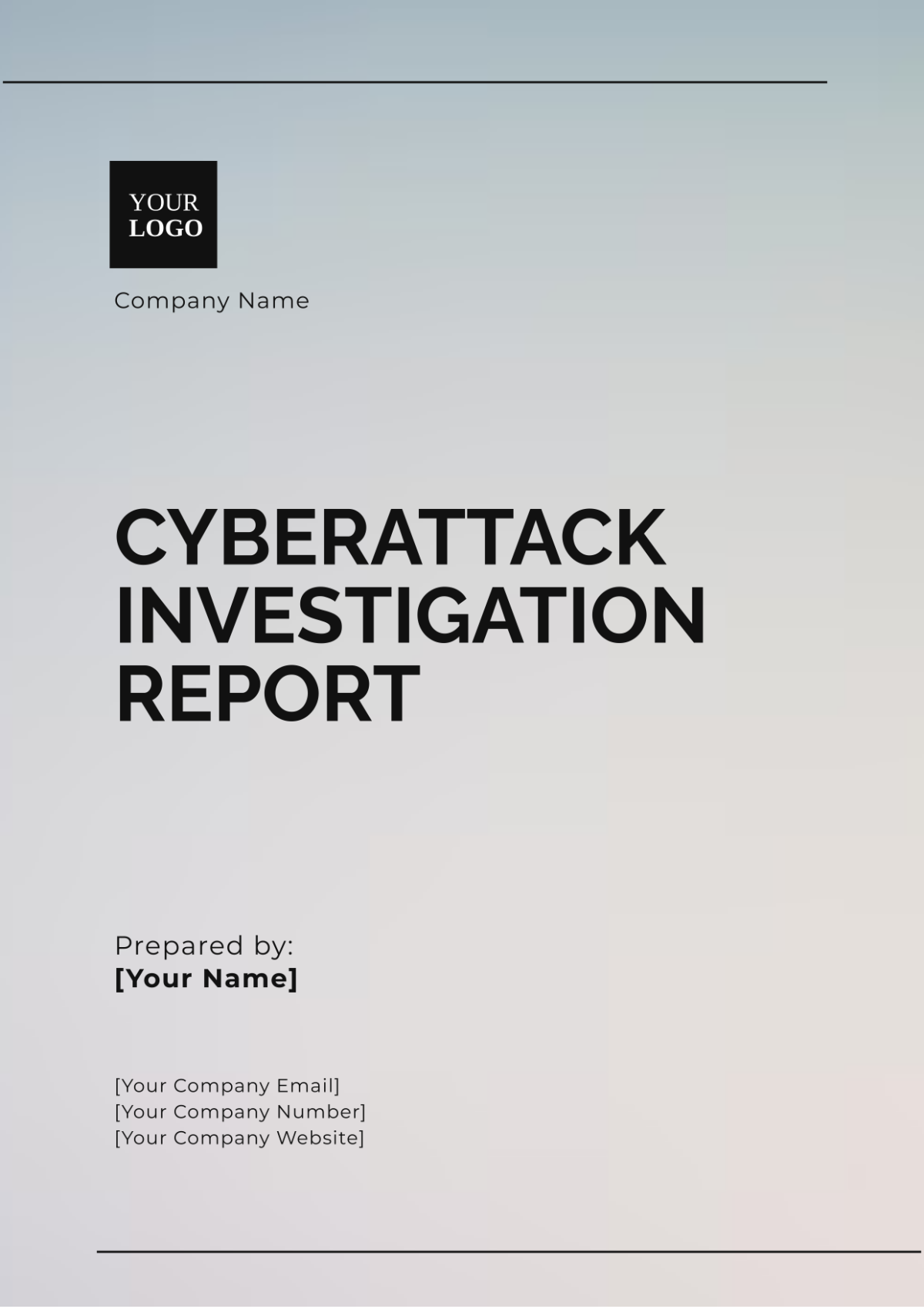 Cyberattack Investigation Report Template - Edit Online & Download