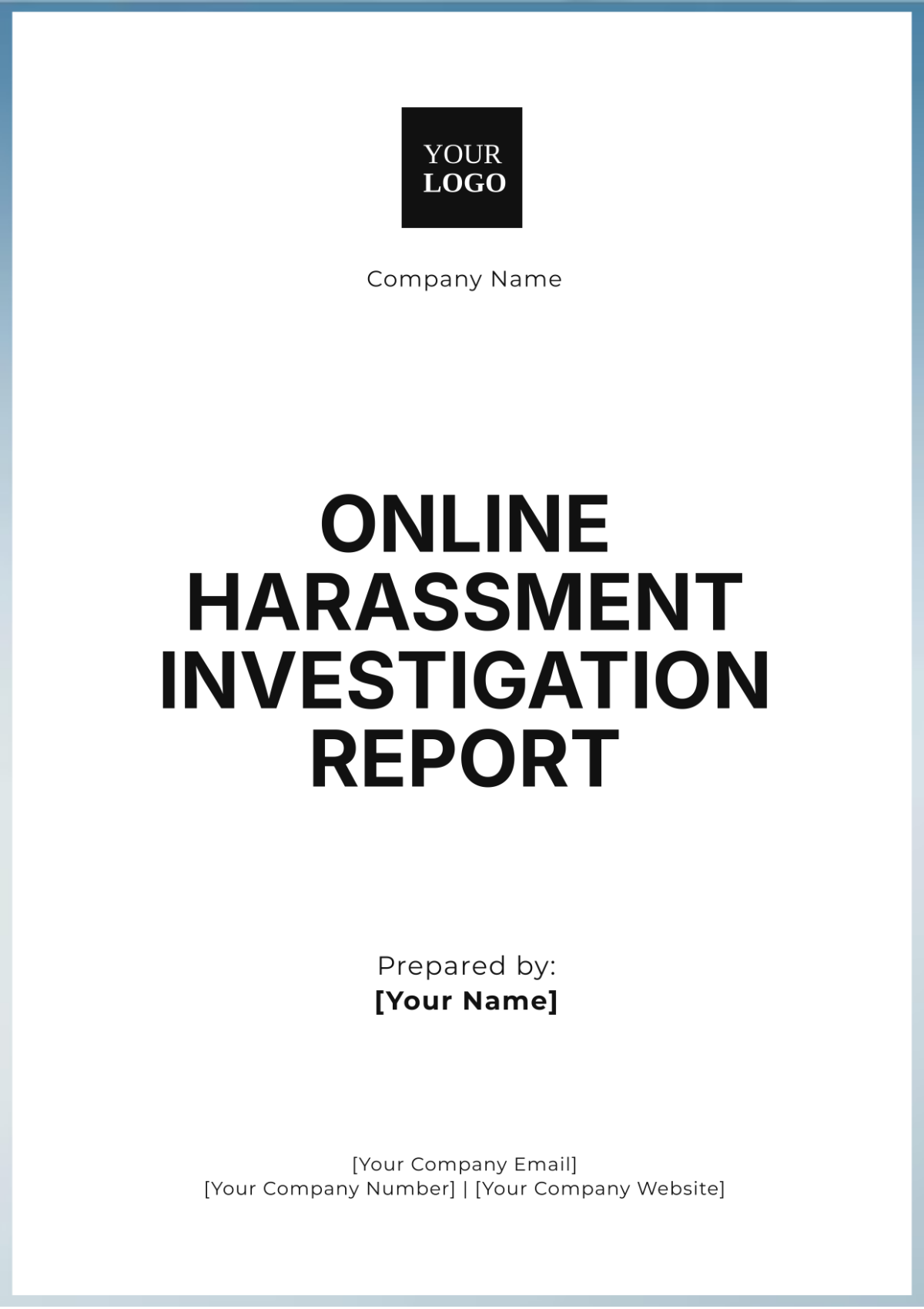 Online Harassment Investigation Report Template - Edit Online & Download