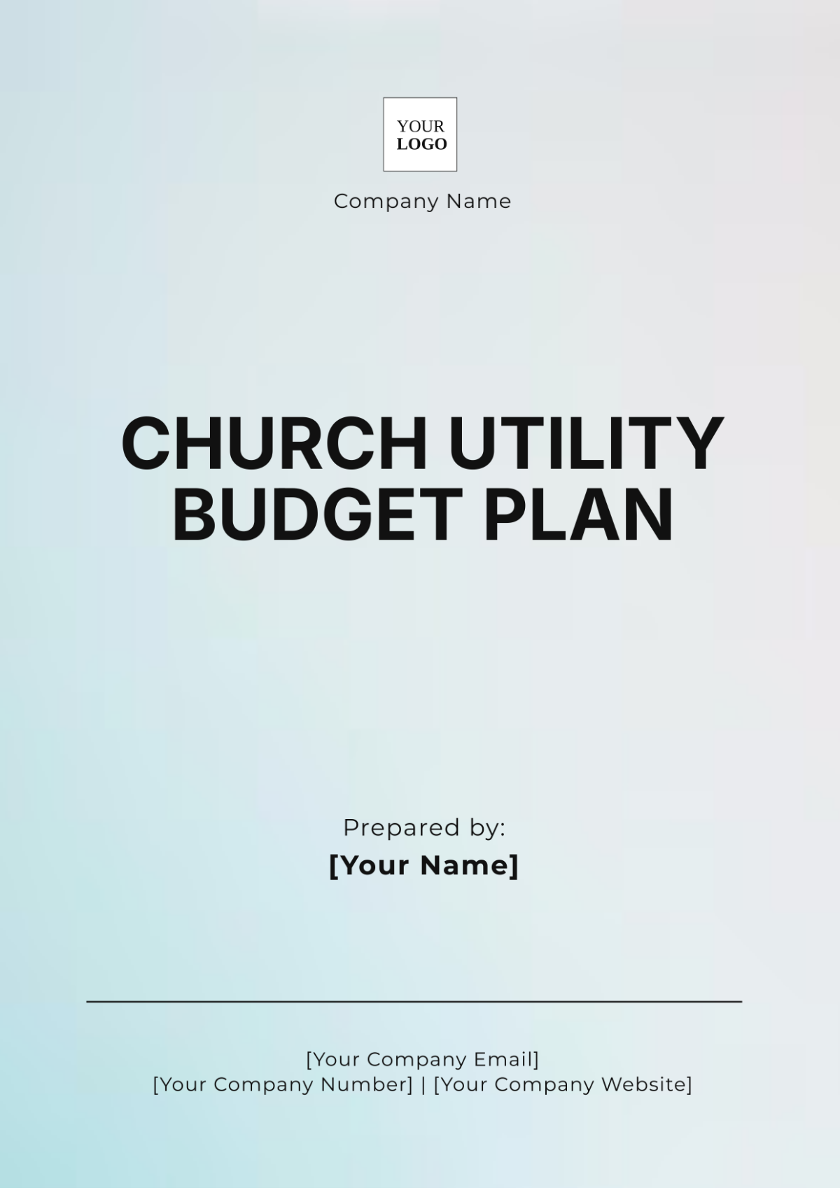 Church Utility Budget Plan Template