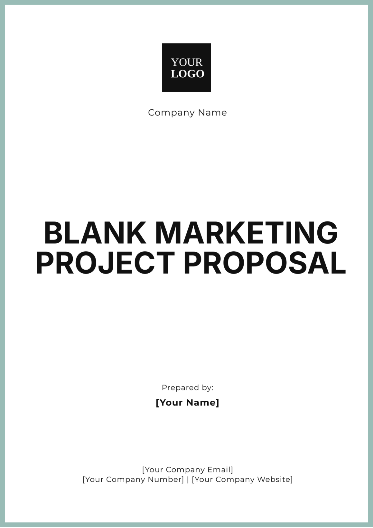 Blank Marketing Project Proposal Template