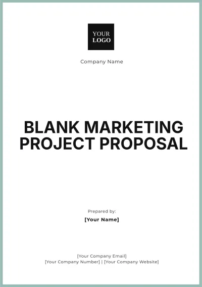Free Blank Marketing Project Proposal Template to Edit Online