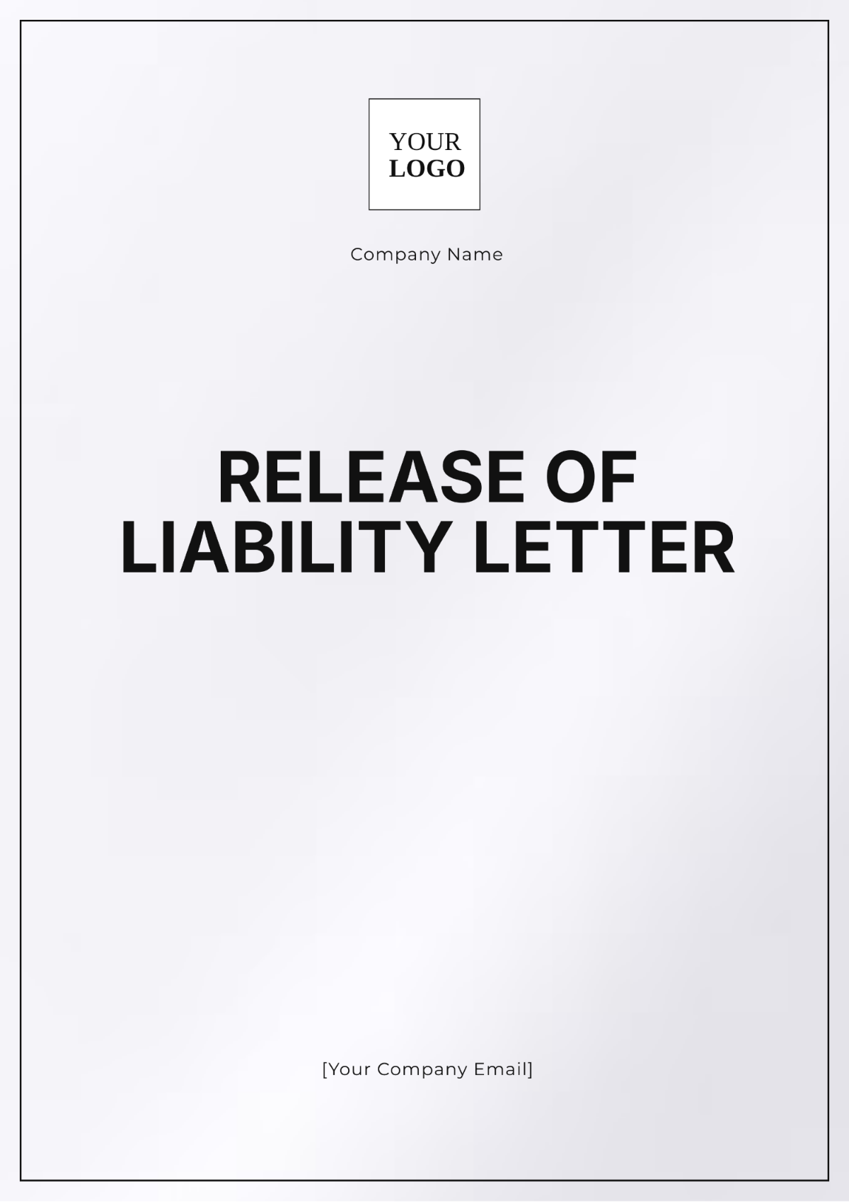 Release of Liability Letter Outline Template