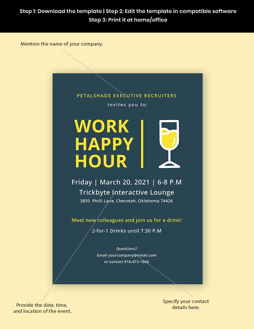 Work Happy Hour Invitation Template Format