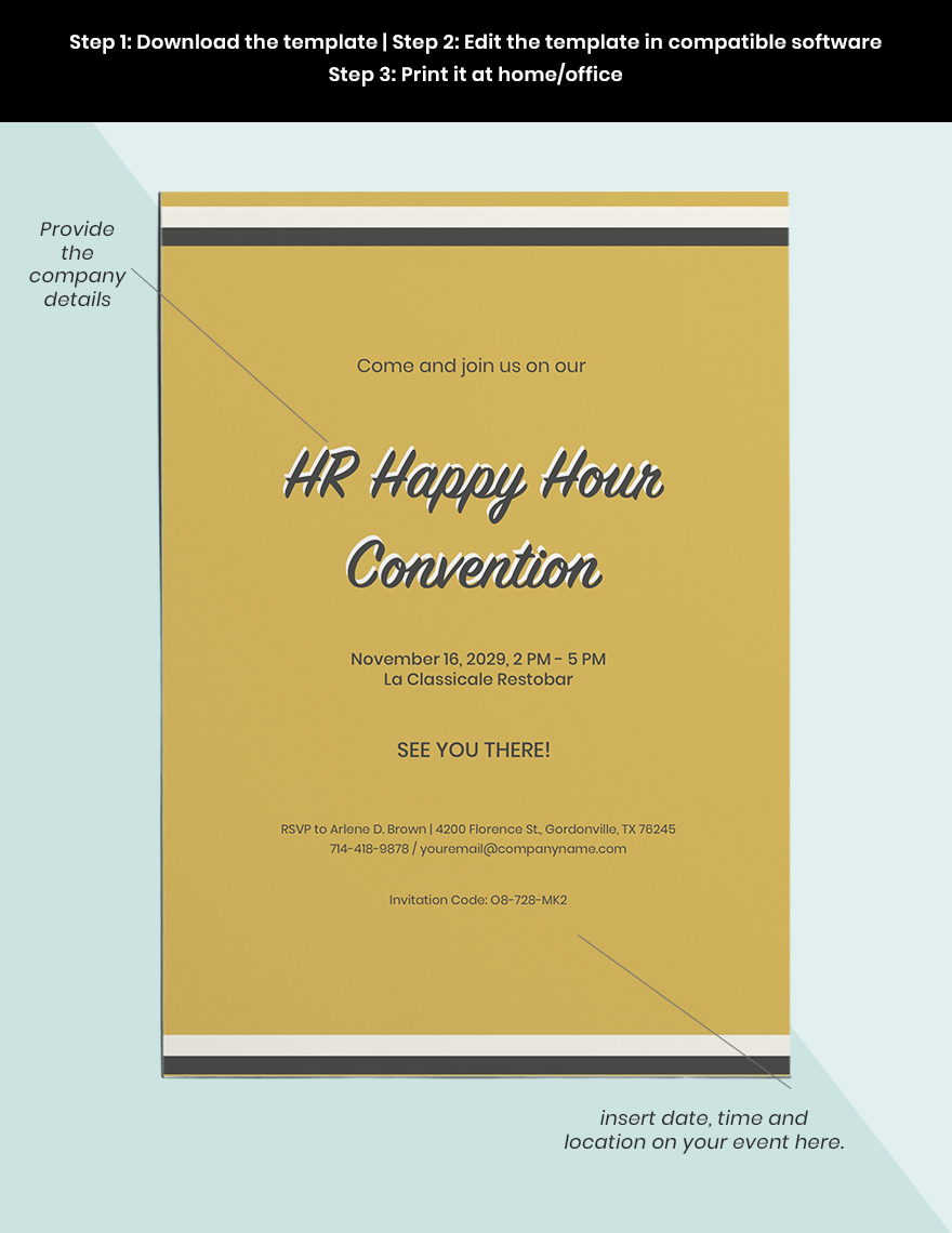 HR Happy Hour Invitation Template