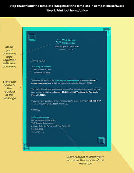 Interview Invitation Template - Google Docs, Illustrator, InDesign ...