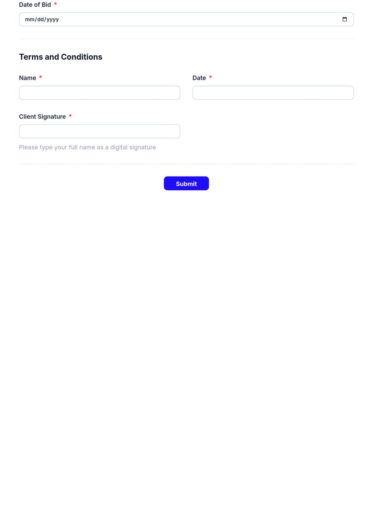 Free Bid Form Template & AI Bid Form Maker Free Bid Form Template & AI Bid Form Maker