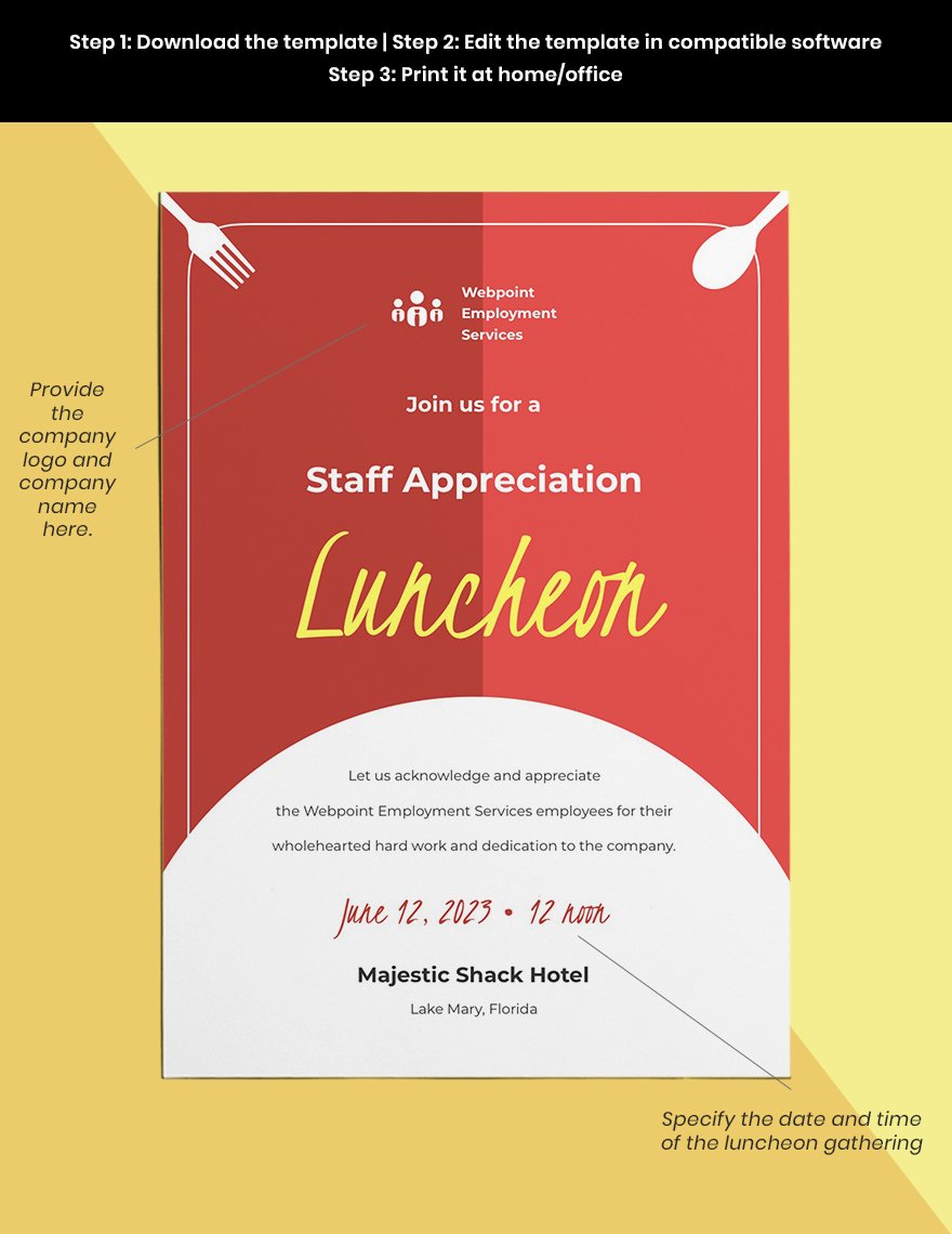 Free Staff Appreciation Luncheon Invitation Template Download in Word