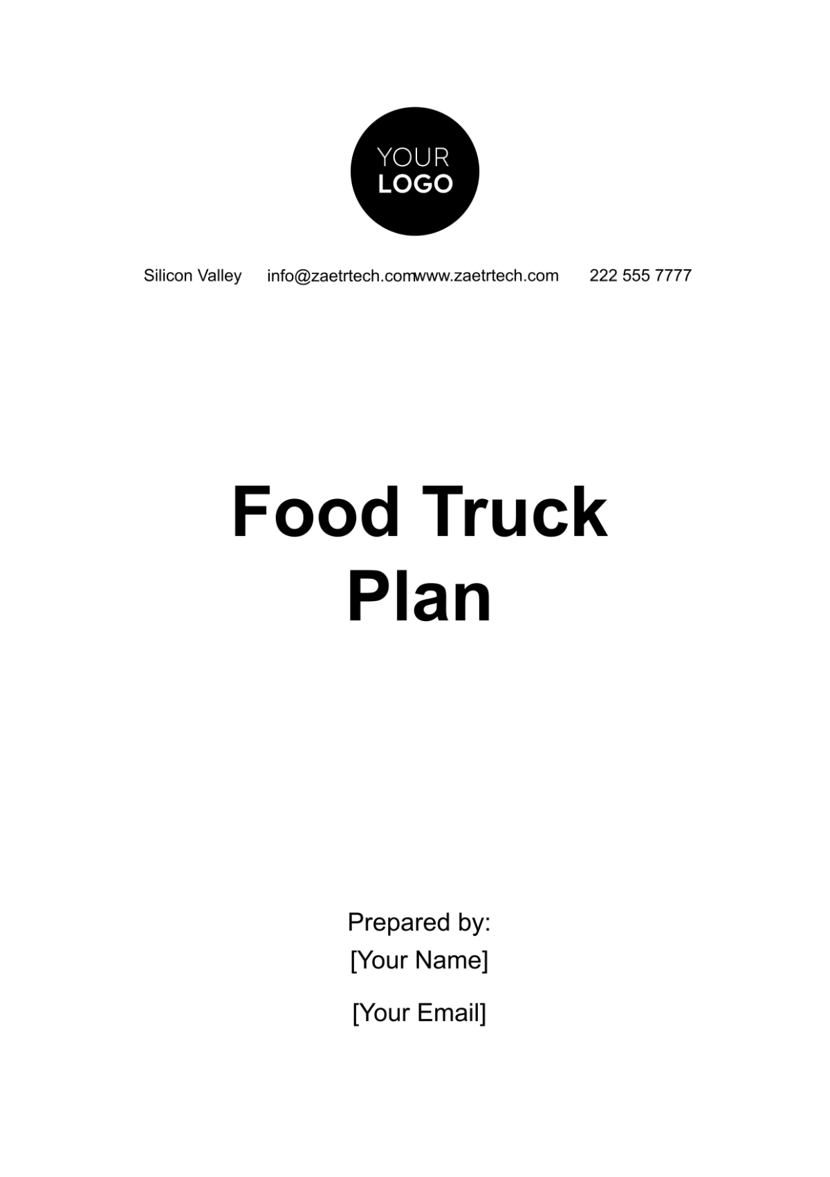 Food Truck Plan Template - Edit Online & Download