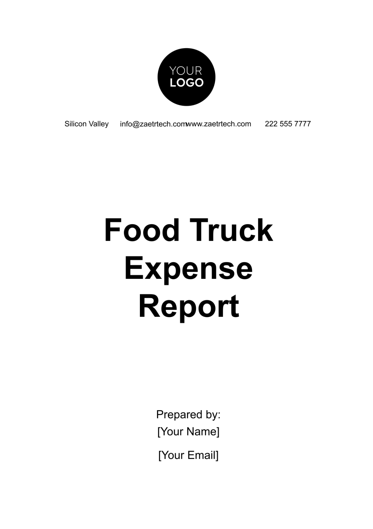 Food Truck Expense Report Template - Edit Online & Download