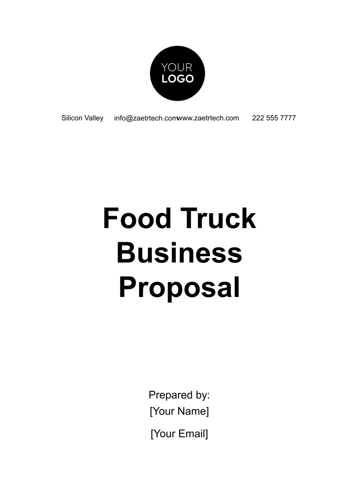 Food Truck Business Proposal Template - Edit Online & Download