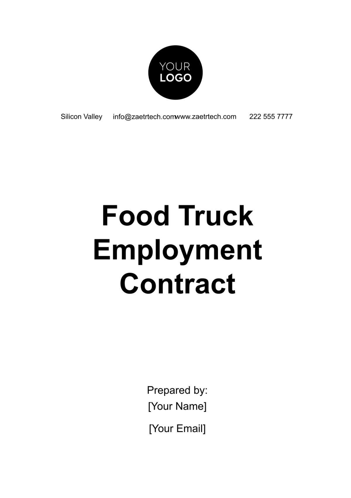 Food Truck Employment Contract Template - Edit Online & Download