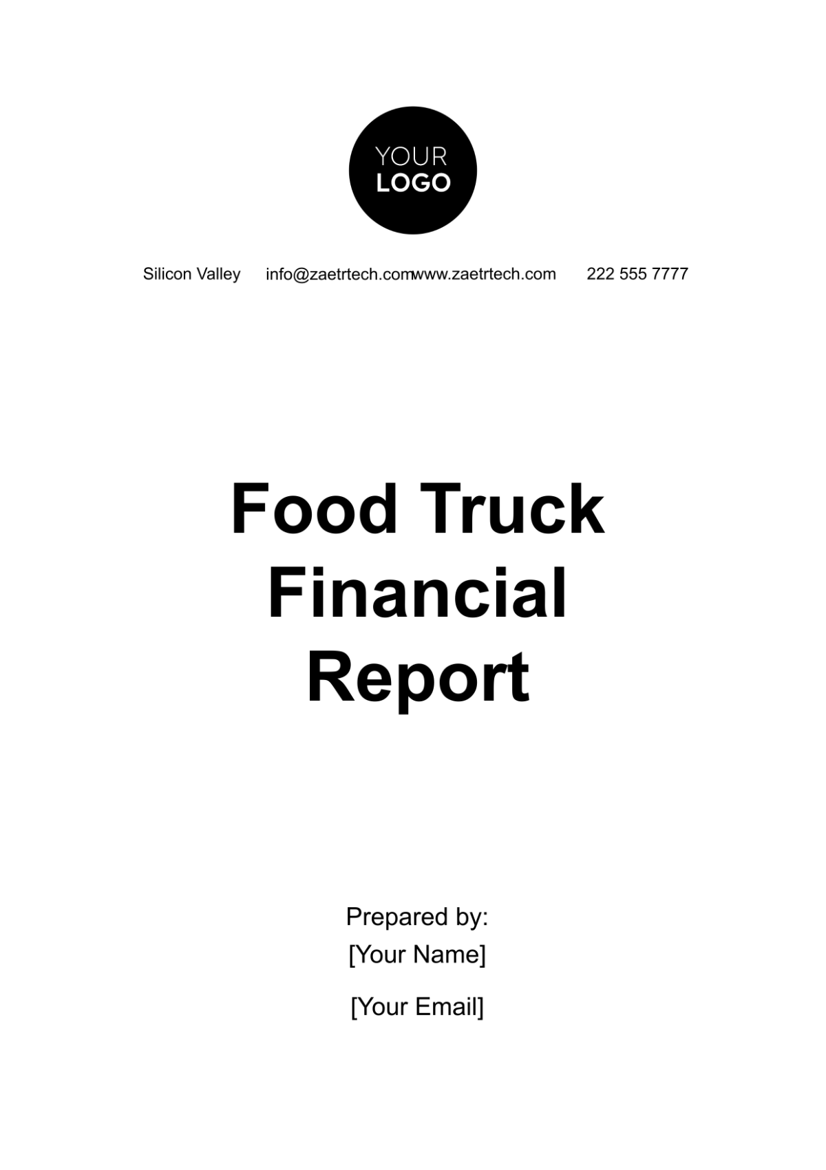 Food Truck Financial Report Template - Edit Online & Download