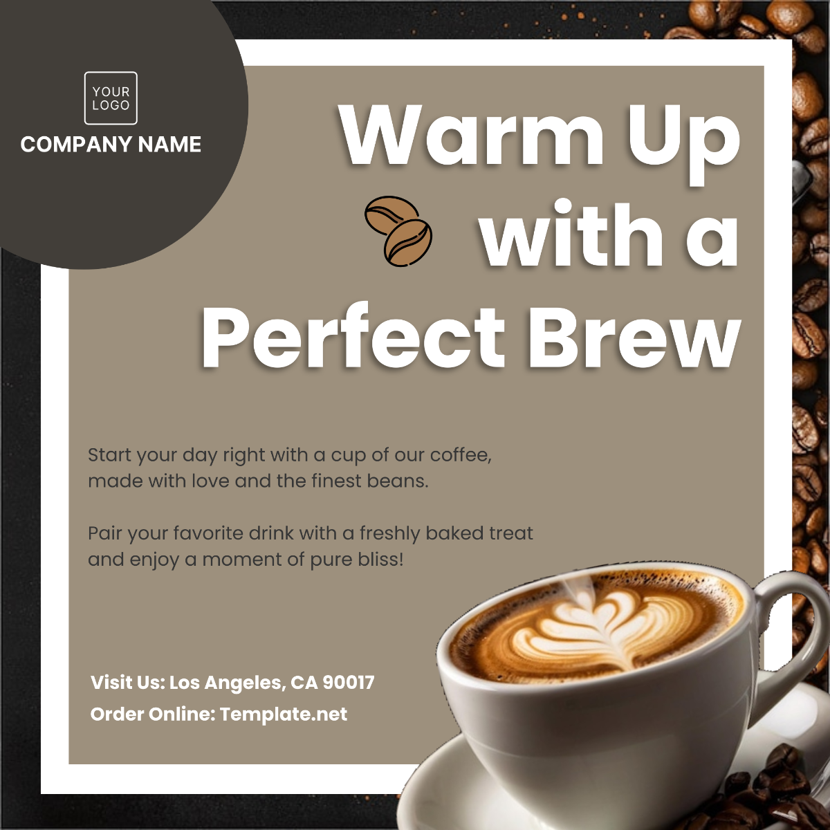 Coffee Shop Social Media Post Template