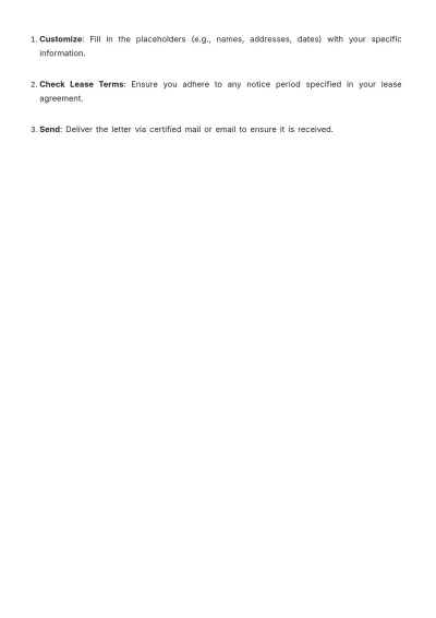 Free Lease Vacate Letter Format Template to Edit Online