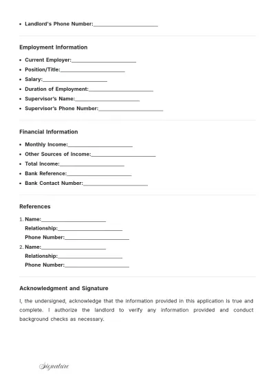 Free Blank Application for Lease Letter Template to Edit Online