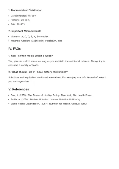 Free Diet Plan Template to Edit Online