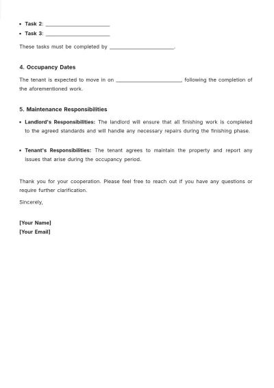 Free Finishing Lease Letter Layout Template to Edit Online