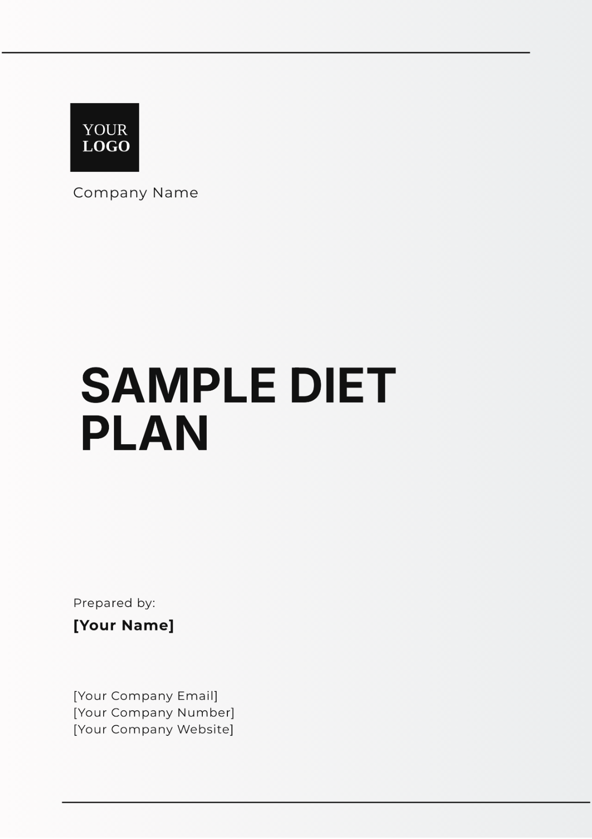 Sample Diet Plan Template