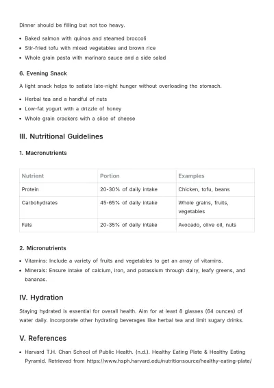 Free Sample Diet Plan Template to Edit Online