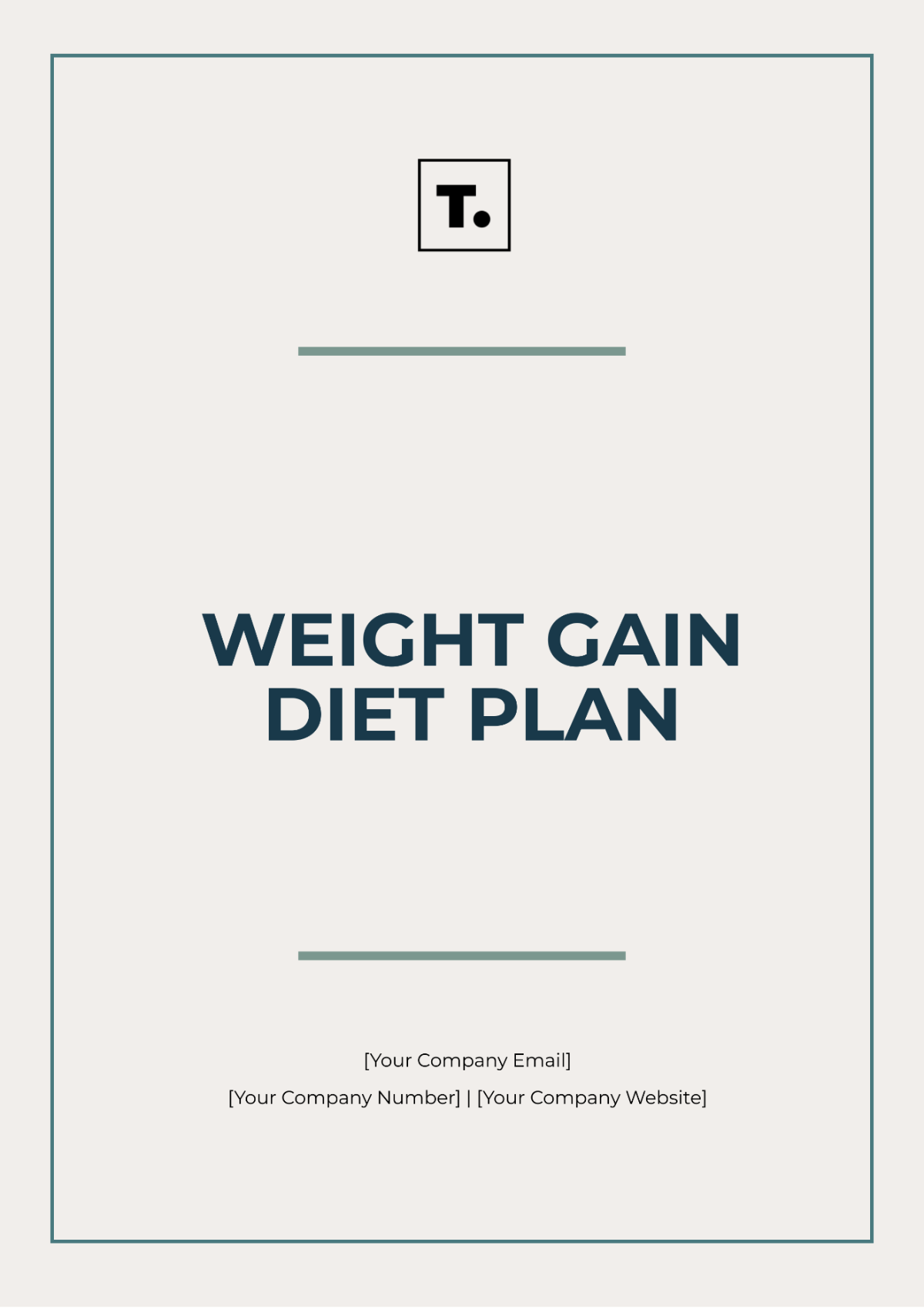 Weight Gain Diet Plan Template