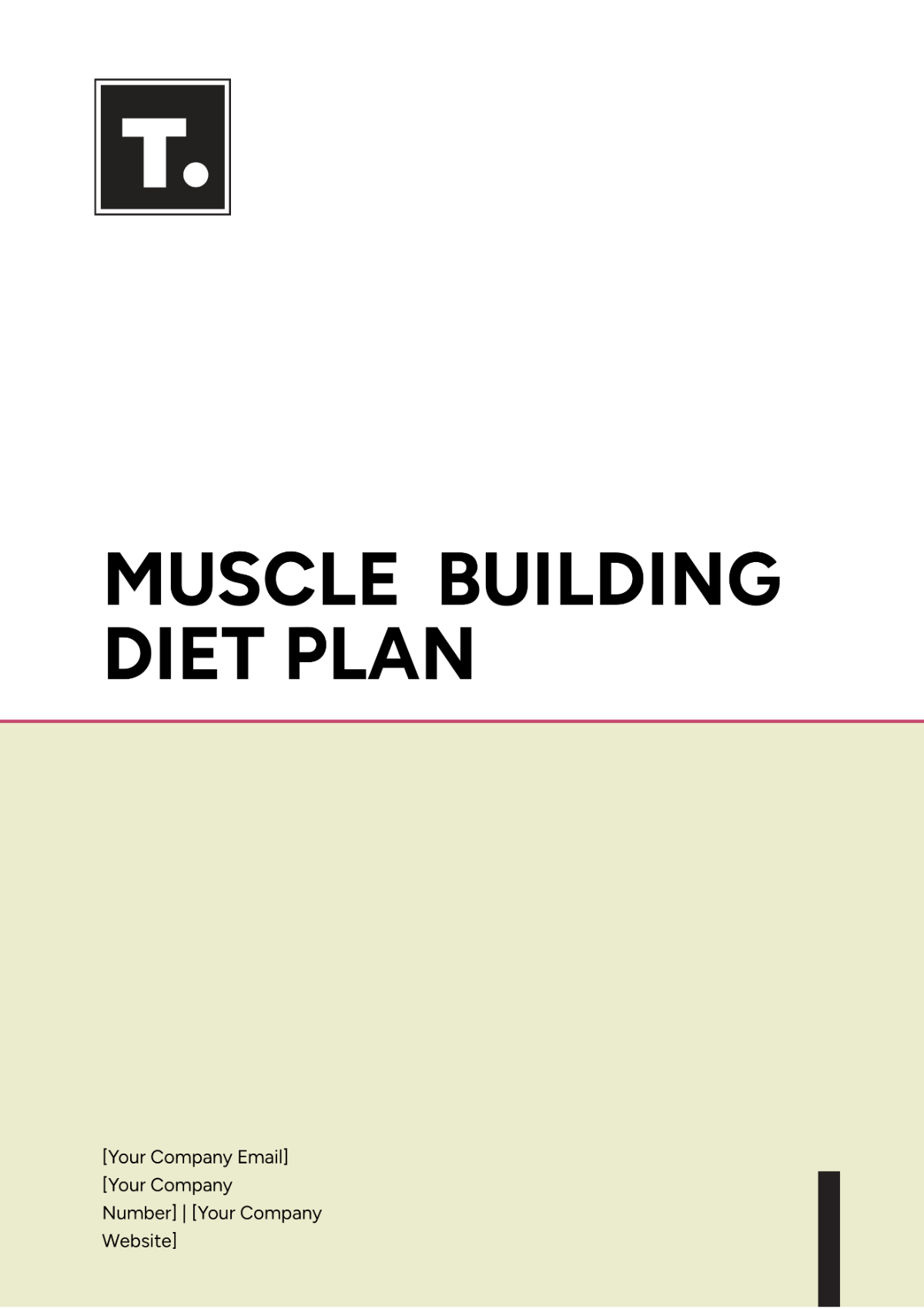 Muscle Building Diet Plan Template