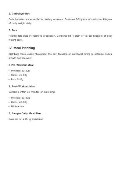 Free Muscle Building Diet Plan Template to Edit Online
