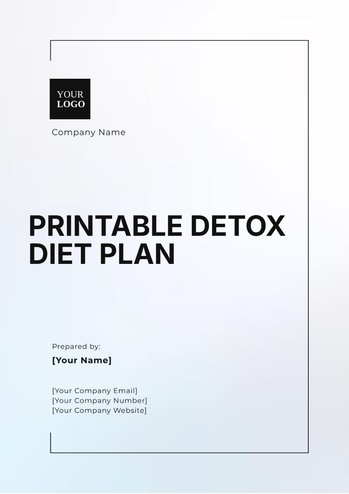 Printable Detox Diet Plan Template