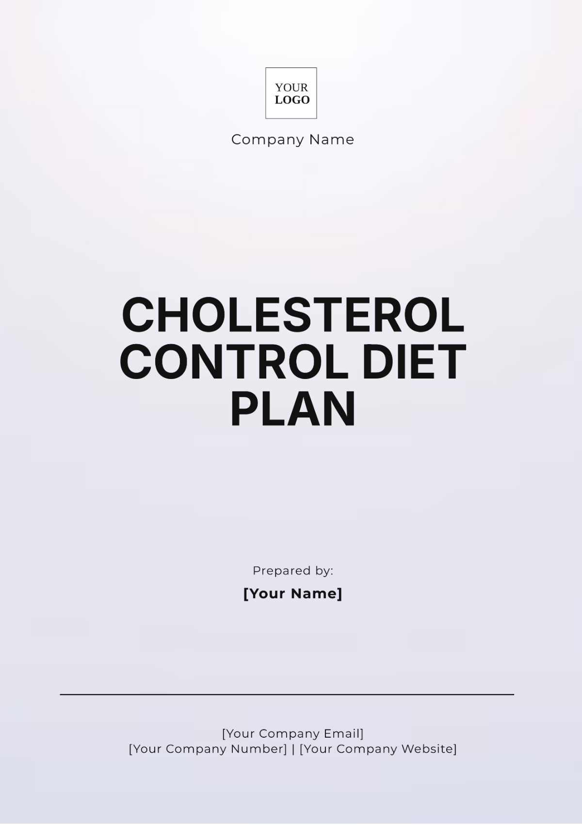 Cholesterol Control Diet Plan Template