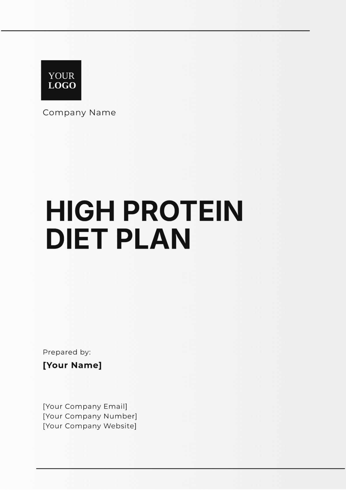 High Protein Diet Plan Template