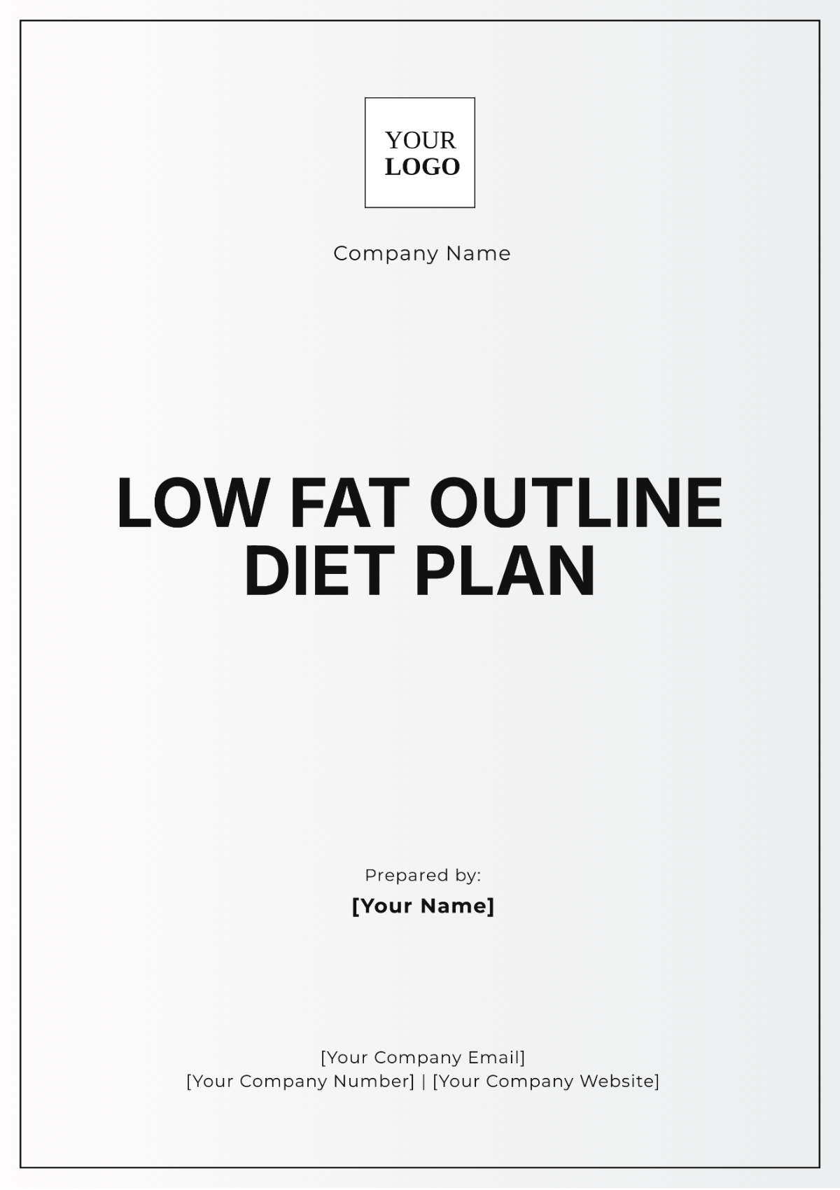 Low Fat Outline Diet Plan Template