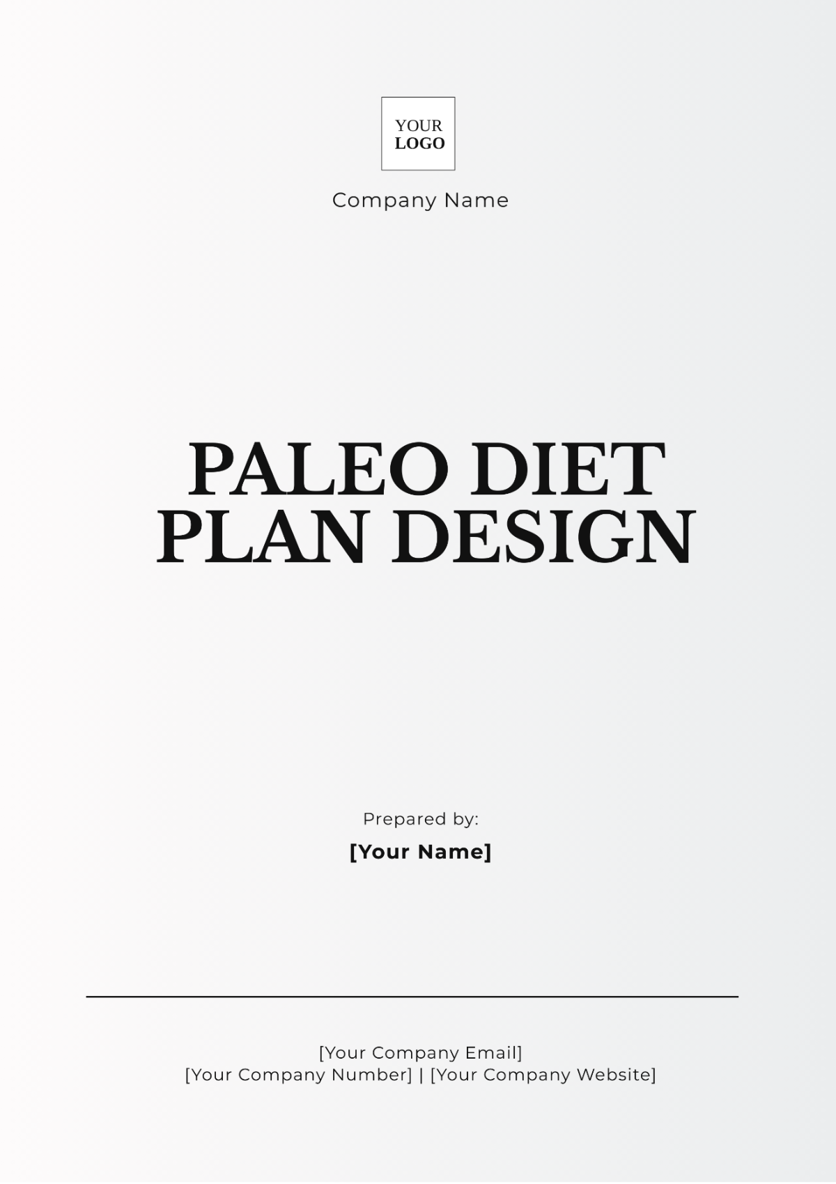 Paleo Diet Plan Design Template